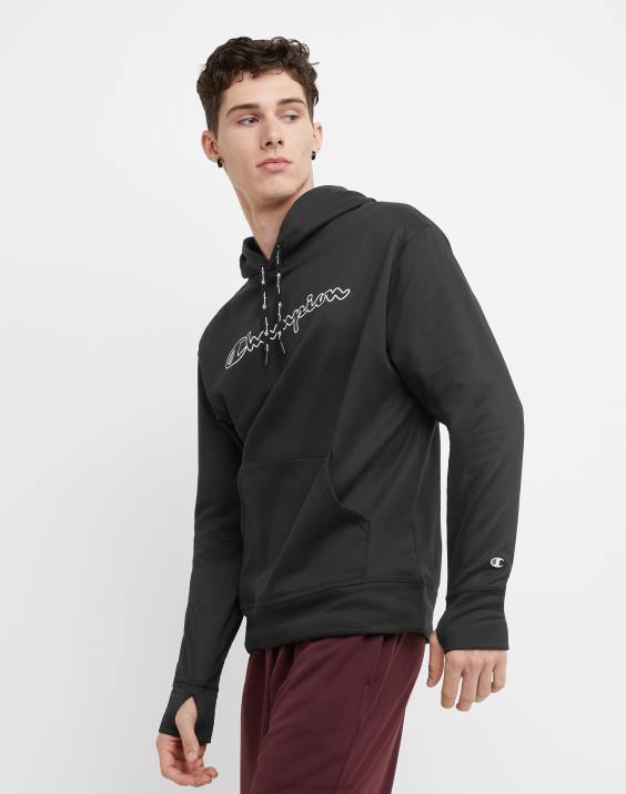 Champion moški igra dan grafični pulover s kapuco klasičen logotip 2B8480 Črna