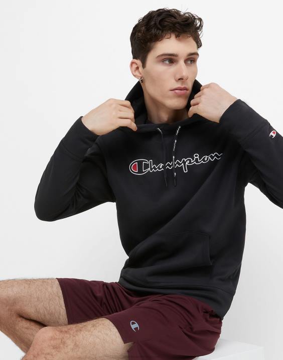 Champion moški igra dan grafični pulover s kapuco klasičen logotip 2B8480 Črna