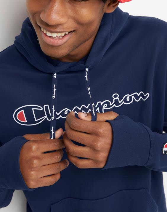 Champion moški igra dan grafični pulover s kapuco klasičen logotip 2B8482 atletska mornarica