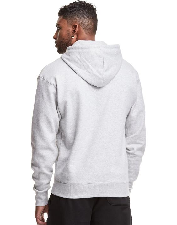 Champion moški klasičen pulover s kapuco iz flisa z vezenim logotipom c 2B84142 kremno vresje iz beljenega kamna