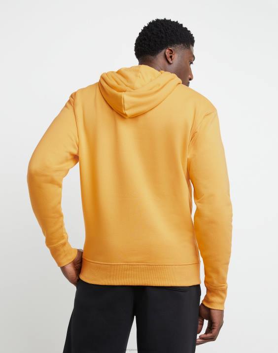 Champion moški klasičen pulover s kapuco iz flisa z vezenim logotipom c 2B84143 kraljevo zlato