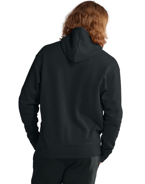 Champion moški klasičen pulover s kapuco iz flisa z vezenim logotipom c 2B84144 Črna