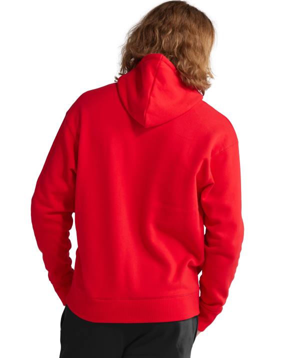 Champion moški klasičen pulover s kapuco iz flisa z vezenim logotipom c 2B84146 škrlat