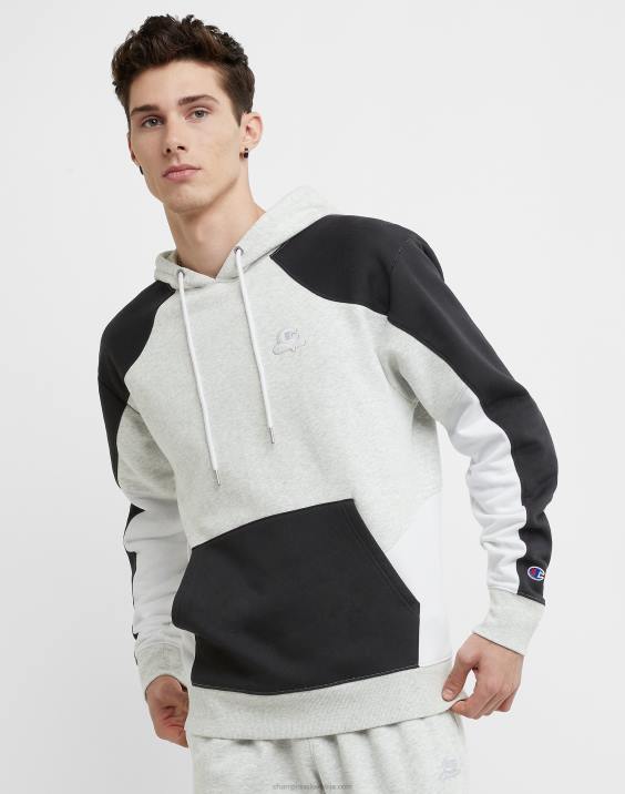 Champion moški klasični pulover s kapuco iz barvnega flisa 2B844 kremno vresje iz beljenega kamna
