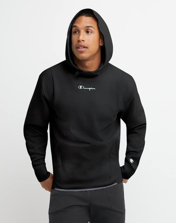 Champion moški logotip flex hoodie script 2B8488 Črna