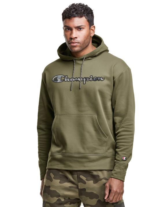 Champion moški maskirni logotip puloverja s kapuco za dan igre 2B84158 cargo olivna/odsevna