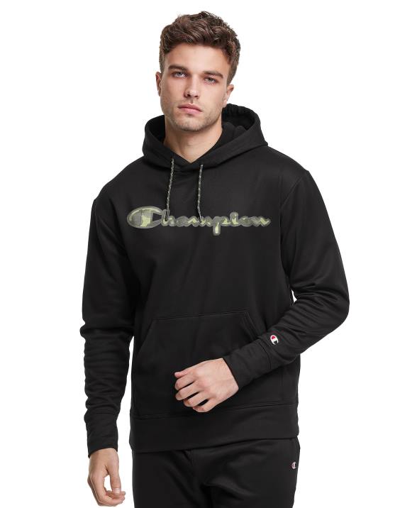 Champion moški maskirni logotip puloverja s kapuco za dan igre 2B84159 črna/odsevna