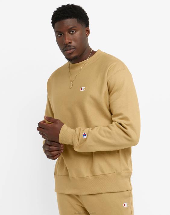 Champion moški obliž z logotipom crew c v vzvratnem tkanju 2B8421 peščena skala