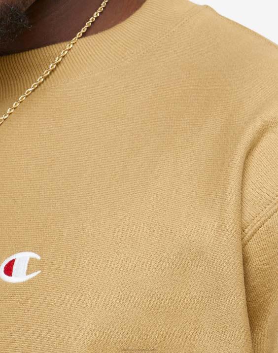 Champion moški obliž z logotipom crew c v vzvratnem tkanju 2B8421 peščena skala