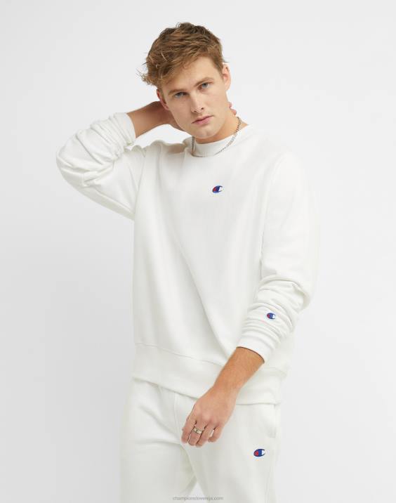 Champion moški obliž z logotipom crew c v vzvratnem tkanju 2B8426 bela