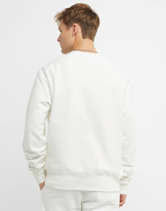 Champion moški obliž z logotipom crew c v vzvratnem tkanju 2B8426 bela
