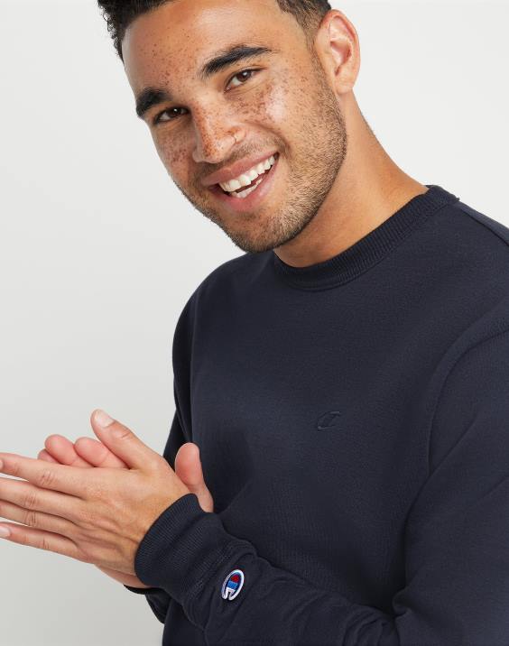 Champion moški powerblend flis crew c logotip 2B8449 mornarica