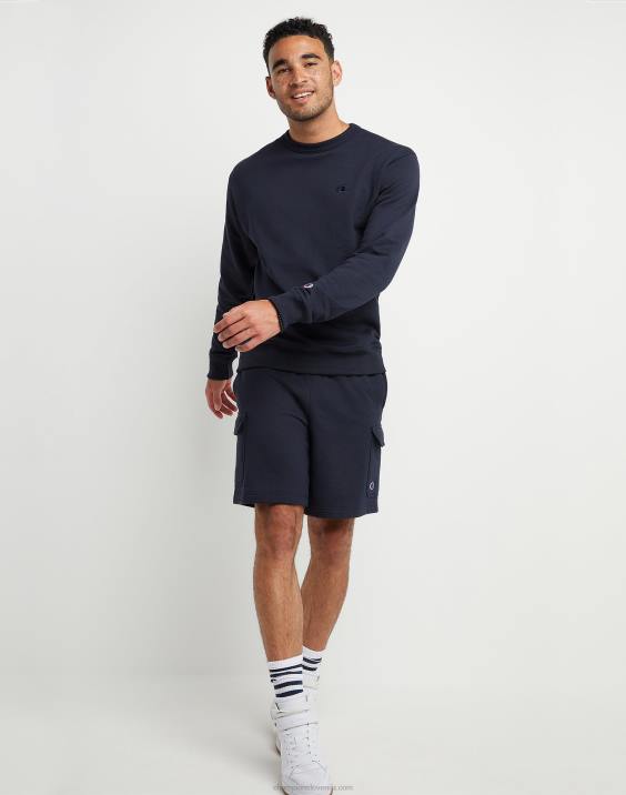 Champion moški powerblend flis crew c logotip 2B8449 mornarica