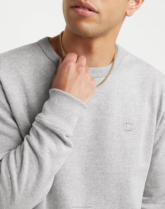 Champion moški powerblend flis crew c logotip 2B8451 oksford siva