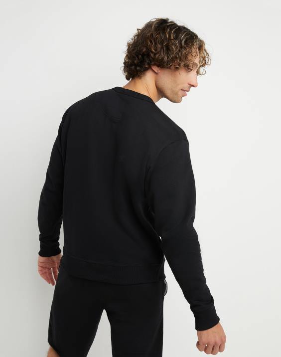 Champion moški powerblend flis crew c logotip 2B8452 Črna