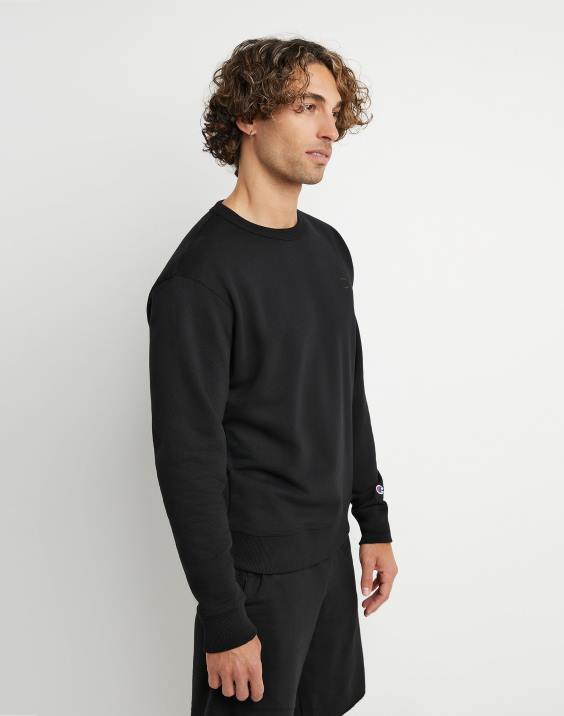 Champion moški powerblend flis crew c logotip 2B8452 Črna