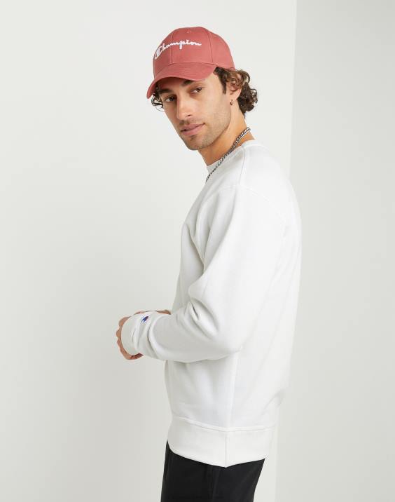 Champion moški powerblend flis crew c logotip 2B8453 bela