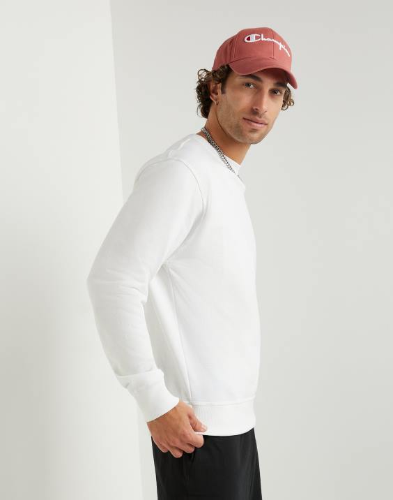 Champion moški powerblend flis crew c logotip 2B8453 bela