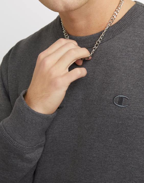 Champion moški powerblend flis crew c logotip 2B8454 granitno resje