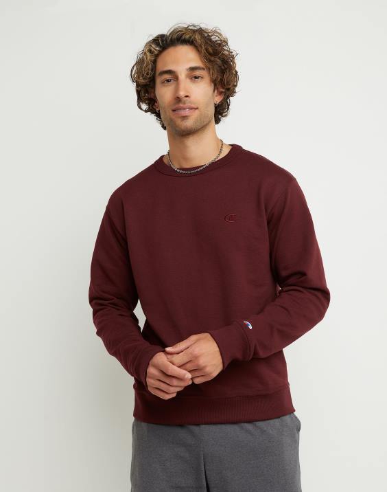 Champion moški powerblend flis crew c logotip 2B8456 kostanjeva