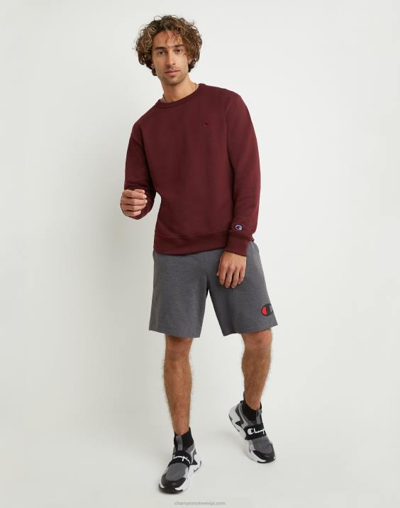 Champion moški powerblend flis crew c logotip 2B8456 kostanjeva