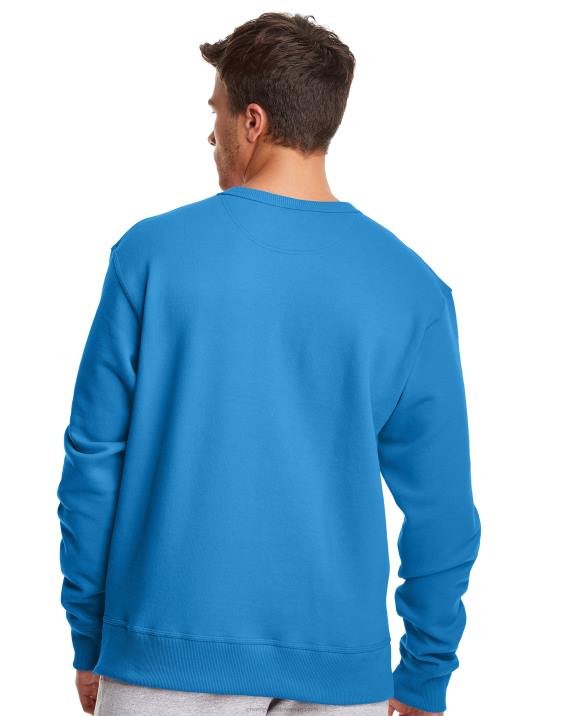 Champion moški powerblend flis crew c logotip 2B8458 modra šojka