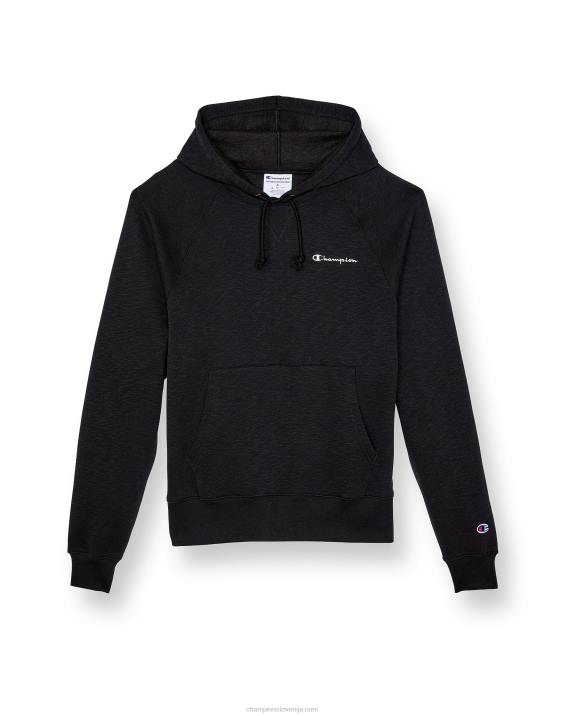 Champion moški pulover s kapuco iz flisa z vezenim napisom 2B84160 Črna