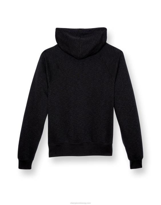 Champion moški pulover s kapuco iz flisa z vezenim napisom 2B84160 Črna