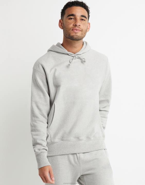 Champion moški pulover s kapuco v obratnem tkanju 2B8415 oksford siva