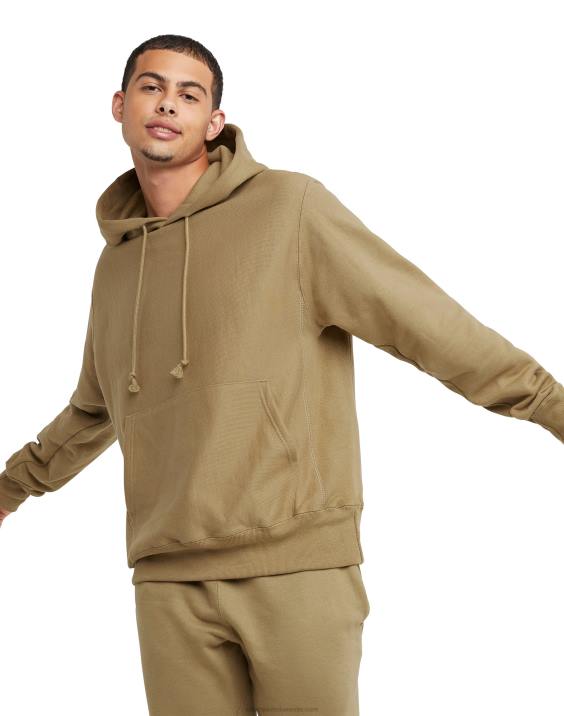 Champion moški pulover s kapuco v obratnem tkanju 2B8416 polnozrnati kaki