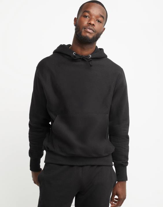 Champion moški pulover s kapuco v obratnem tkanju 2B8417 Črna