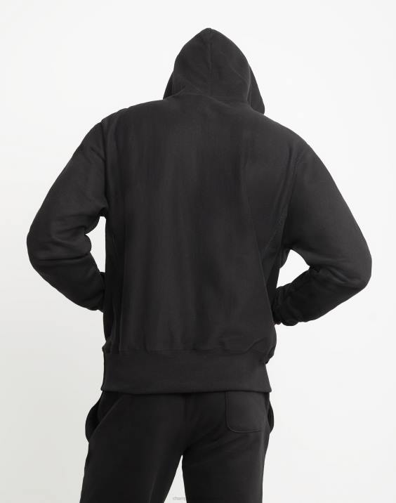 Champion moški pulover s kapuco v obratnem tkanju 2B8417 Črna