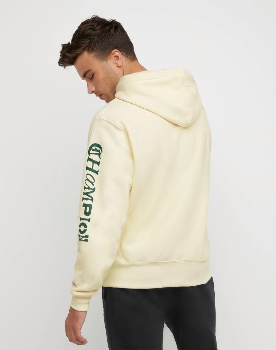 Champion moški pulover s kapuco v obratnem tkanju blaze daze 2B84129 kreda bela