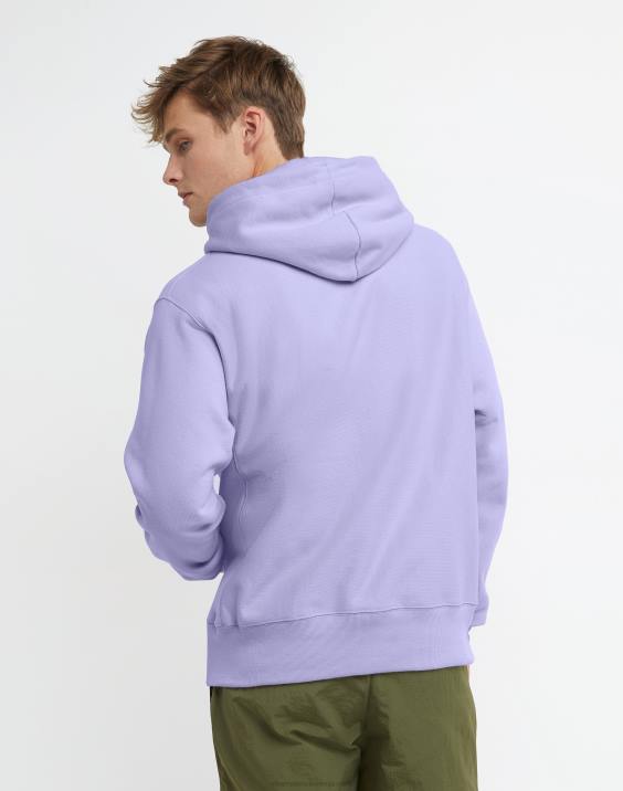 Champion moški pulover s kapuco v vzvratnem tkanju c logotipom 2B846 čista sivka