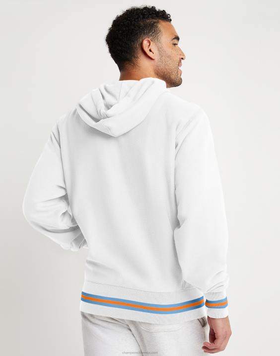 Champion moški pulover s kapuco v vzvratnem tkanju sitotisk z logotipom v loku 2B84126 bela