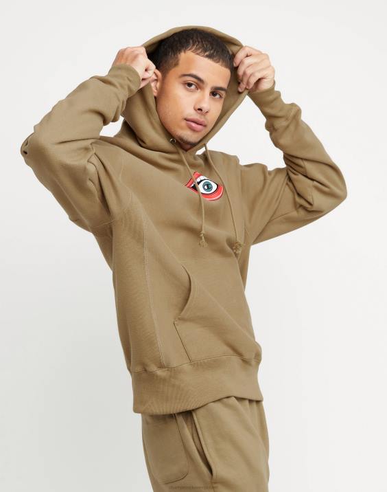 Champion moški pulover s kapuco z vzvratnim tkanjem c 2B84134 polnozrnati kaki