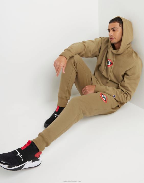 Champion moški pulover s kapuco z vzvratnim tkanjem c 2B84134 polnozrnati kaki