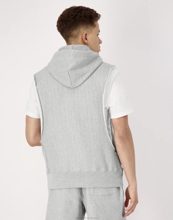 Champion moški pulover s kapuco z vzvratnim tkanjem in logotipom c 2B841 oksford siva