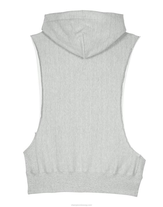 Champion moški pulover s kapuco z vzvratnim tkanjem in logotipom c 2B841 oksford siva