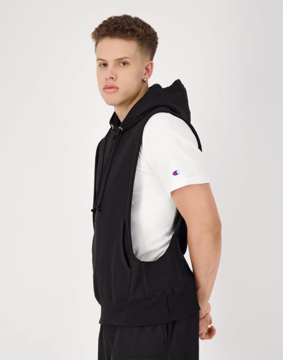 Champion moški pulover s kapuco z vzvratnim tkanjem in logotipom c 2B842 Črna