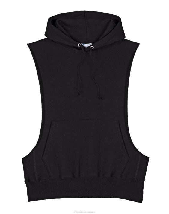 Champion moški pulover s kapuco z vzvratnim tkanjem in logotipom c 2B842 Črna