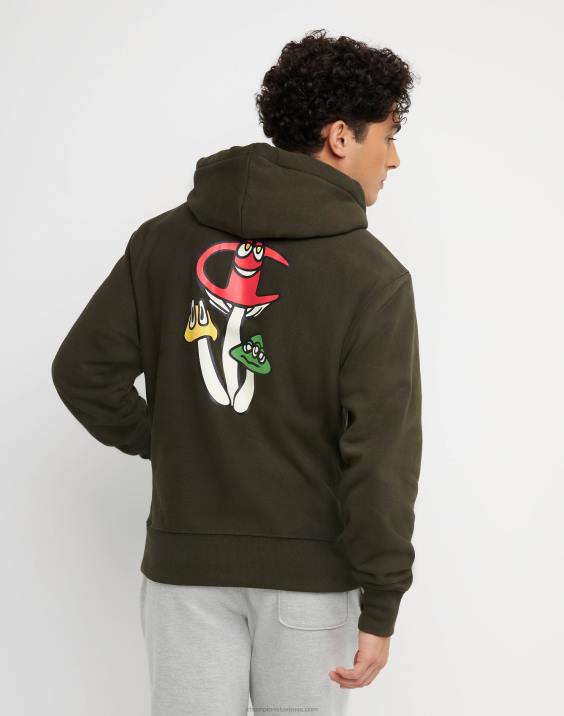 Champion moški pulover s kapuco z vzvratnim tkanjem mir bratec 2B84130 vojska