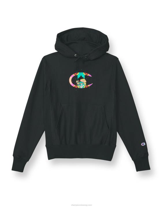 Champion moški pulover s kapuco z vzvratnim tkanjem pojdite na izlet 2B84168 Črna