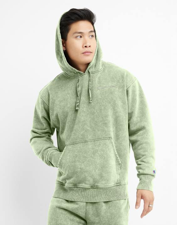 Champion moški pulover s kislinskim pranjem z valovitim logotipom 2B8445 kislinsko pranje vse o oljkah