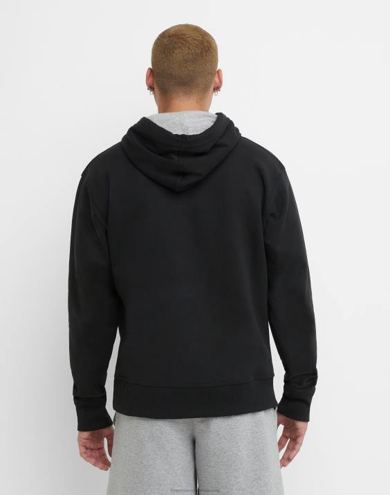Champion moški velik in visok Powerblend pulover s kapuco c logotipom 2B8484 Črna
