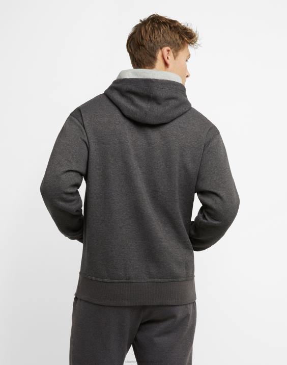 Champion moški velik in visok Powerblend pulover s kapuco c logotipom 2B8485 granitno resje