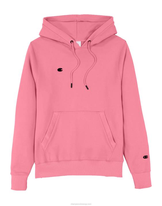 Champion moški vrhunski pulover s kapuco na desni strani prsnega koša c logotipom 2B8435 roza trak