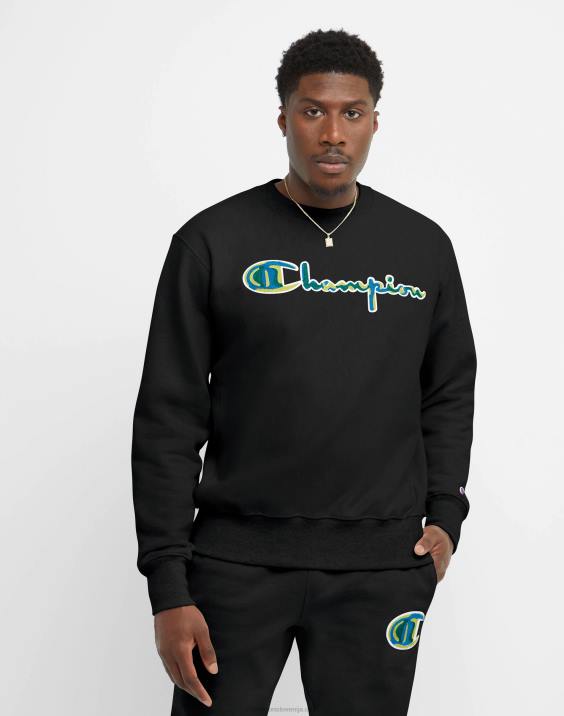 Champion moški vzvratno tkanje posadke šivan scenarij 2B84103 Črna