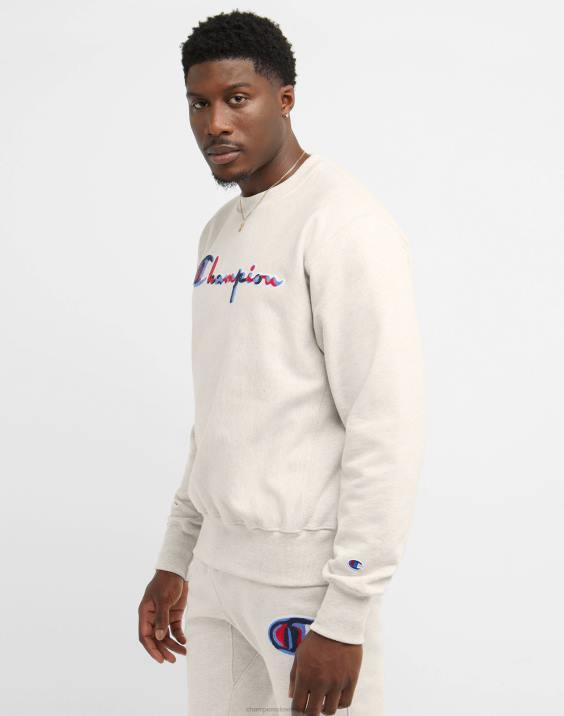 Champion moški vzvratno tkanje posadke šivan scenarij 2B84104 ovsena kaša heather