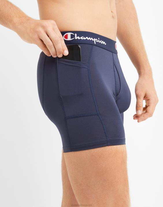 Champion moški lahke, raztegljive boksarice z žepnim paketom, ki odvaja vlago, proti neprijetnim vonjavam, 3 paketi 2B84660 sortirano